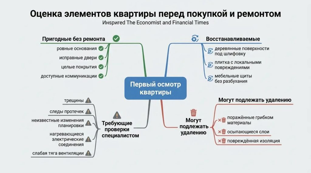 Оценка элементов квартиры перед покупкой и ремонтом