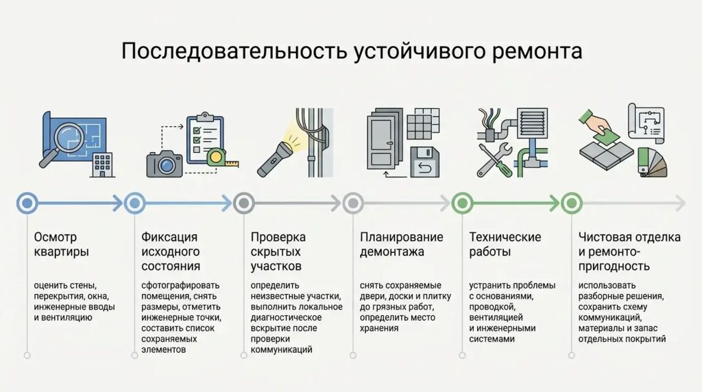 Последовательность устойчивого ремонта